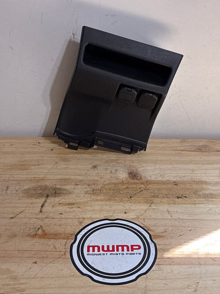 2012-2015 Mazda 5 Mazda5 Console Trim Panel with Pocket, 12 V and USB adaptors CD84-64-626-02