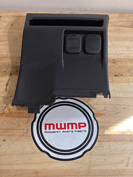 2012-2015 Mazda 5 Mazda5 Console Trim Panel with Pocket, 12 V and USB adaptors CD84-64-626-02