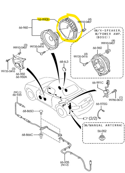 1999-2005 Mazda Miata Door Speaker Bracket NC10-66-890B – Midwest